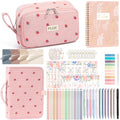 Bible Study Supplies Journaling Annotation Kit w/Bible Cover Case for Women - color: Pink Strawberry