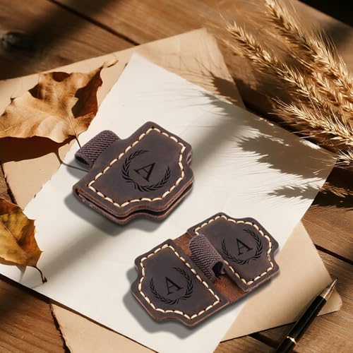 Artlaza Personalized Magnetic Leather Bookmark with Pen Holder - 26 Letters Custom Book Mark with Name Initial Engraved Book Marker for Readers, Book Lovers, Travelers - Gift for Women & Men(Blue，R - color: Blue, size: R