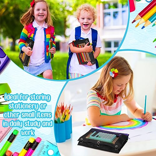 Zhehao 100 Pcs Classroom Binder Pencil Pouches, Novel Black, 2 Zipper - color: Novel Black, style: 2 Zipper