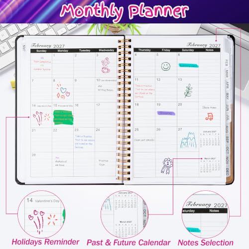 Xqumoi 2027 A5 Planner Neon Sign Light Up Weekly and Monthly Planner Gift - color: Neon Light 2027, size: A5