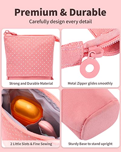 Sooez Standing Pencil Case, Cute Stand up Pencil Pouch, Telescopic Pen Bag - color: Pink