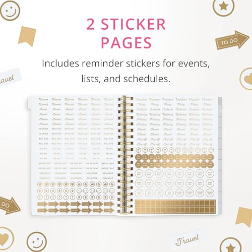 Graphique Floral 18 Month Planner, July 2026 – Dec. 2027, Hardbound Spiral Planner with Monthly Tabs, Holidays & Reminder Stickers, 6 x 8 - color: Floral