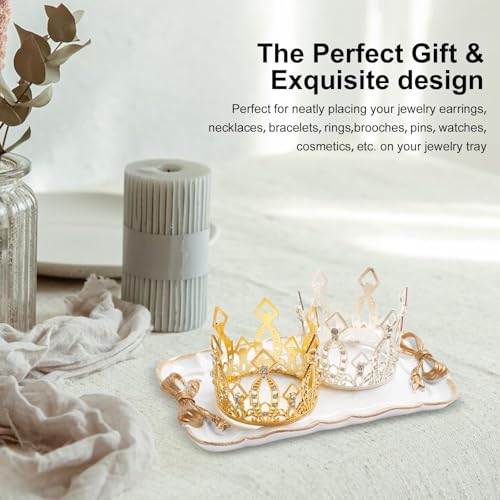 Warmtree Bow Jewelry Tray, Coquette Trinket Dish, Vanity Decor - color: White