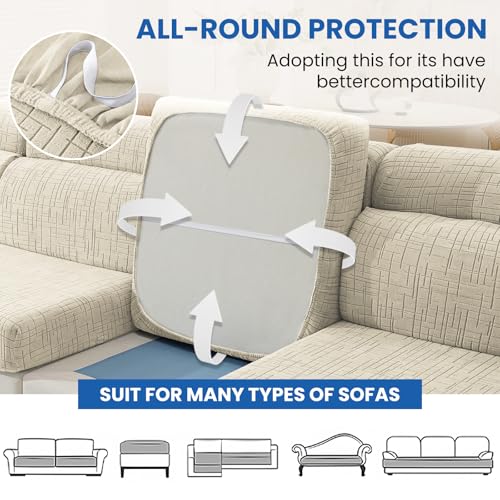 Super Stretch Couch Cushion Covers (1 Piece, Beige) - color: Beige, size: 1 Cushion Chair
