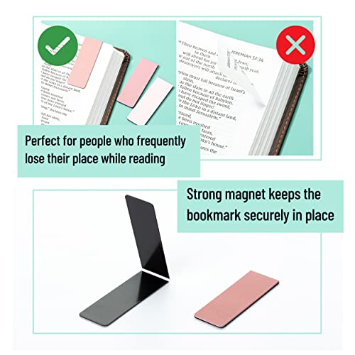 Mr. Pen- Aesthetic Magnetic Bookmarks, 12 Pack, 0.8"x2.35" - color: Boho Pink