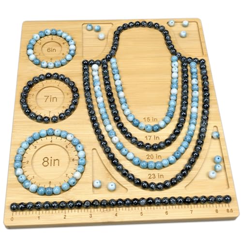 Petoysoso Bead Boards for Jewelry Making, Bamboo Beading Board for Bracelet & Necklace, Beading & Jewelry Making Supplies,Bead Tray - size: Necklace & Bracelet-M3