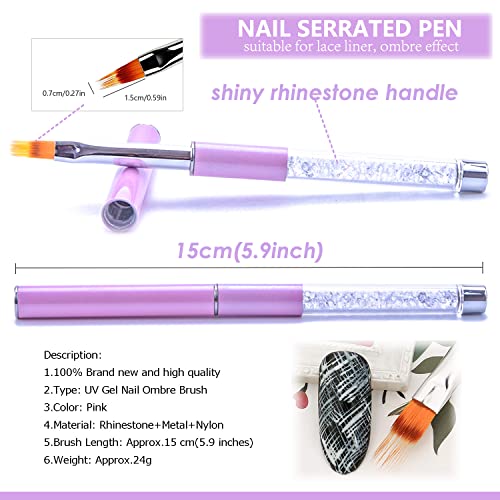 5Pcs Ombre Nail Brush Nail Sponges for Ombre Nail Gradient Sponges AirBrush French Tip Nail Design Brushes Ombre Brush for Gel Nails Painting Nail Polish Pen Manicure Brush Tool - color: ombre brushes set