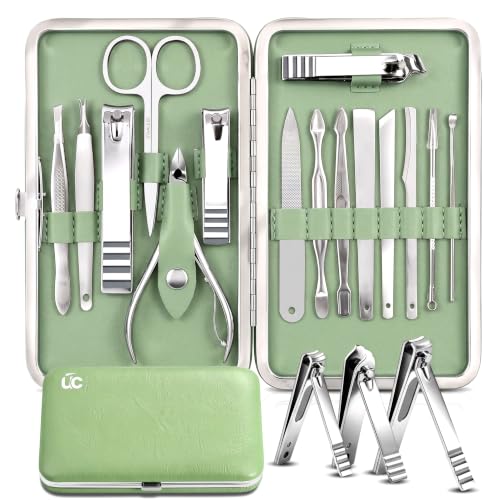 Utopia Care Manicure Set Professional Nail Clippers Kit - color: Green, size: Pack of 16