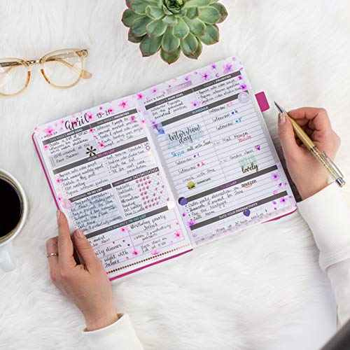 Clever Fox Daily Planner, Undated Professional & College Day, Hot Pink - color: Pink (Undated)