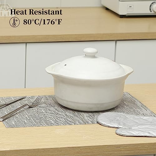 Leetaltree Silver Placemats Set of 8 - Heat Resistant Non-Slip Place mats for Dining Table, Washable Durable PVC Vinyl Woven Table Mats（Silver, 8） - color: E1- Sliver, size: Set of 8