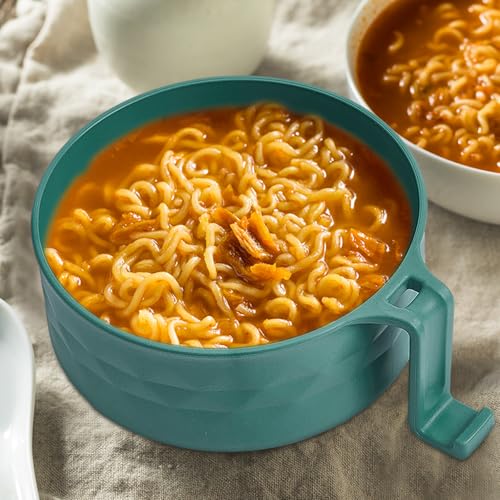 2 Sets 40 oz Microwave Ramen Bowl with Handles, Green, Yellow - color: Green, Yellow