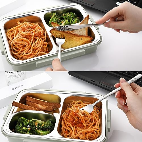 DEVICO Reusable Utensils for Lunch Box,5Pcs Travel Silverware Set with Case