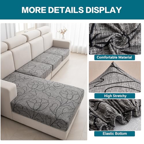 KRFOONN Waterproof Sectional Couch Covers Stretch Sofa Cushion Covers, 04 - color: Color 04, size: Chaise Cover