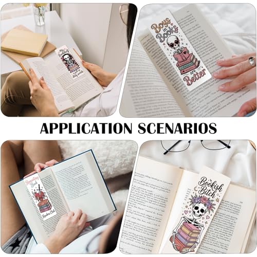 Dark Romance Bulk Bookmark for Women, 120 Pcs Cute Skull Dragon Paper Bookmarks Gift for Book Lovers, Romantasy Reading Accessories Creative Gifts for Men Teachers - style: Dark Romance