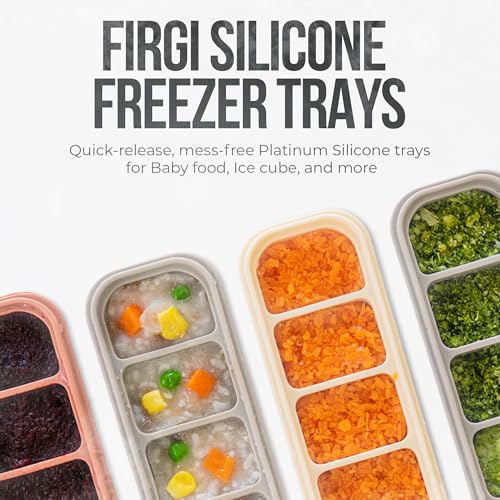 1.7 oz/4 Sections Silicone Ice Cube Freezer Tray with Lid, 100% Food-Grade Platinum Silicone,Leak Resistance & Dishwasher Safe for Baby Food Prep,Breast Milk,Purees - Korean Made, Beige - color: Beige, size: 1.7oz/4ct â 1 Pack