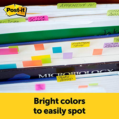 Post-it Page Markers, Assorted Colors, 1/2 in x 2 in, 100 Sheets/Pad, 5 Pads/Pack (670-5AN)