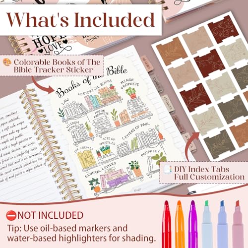 XKDOUS Hardcover Spiral Notebook, Bible Journal, Journal for Women, Pink - color: Pink