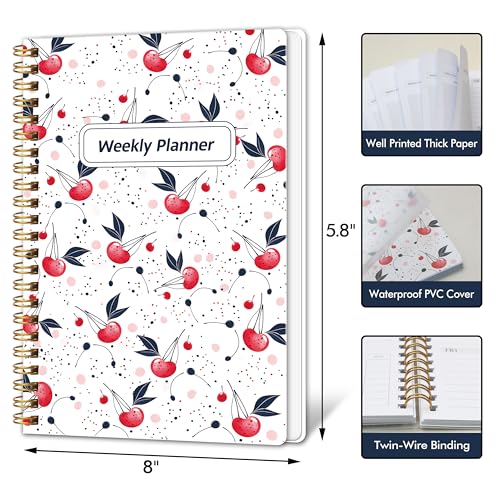 Undated Weekly Planner with To-Do List & Habit Tracker, 5.7" x 8" - color: White-01