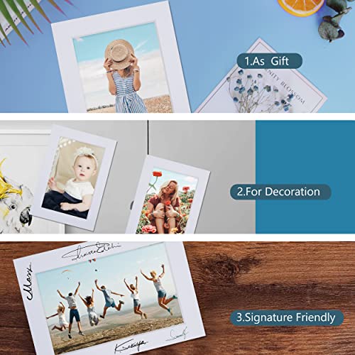 Somime 10Pack Acid-Free 8x10 White Mat Set for 5x7 Pictures with Bevel Cut - size: 8"x10" 10pack white complete set