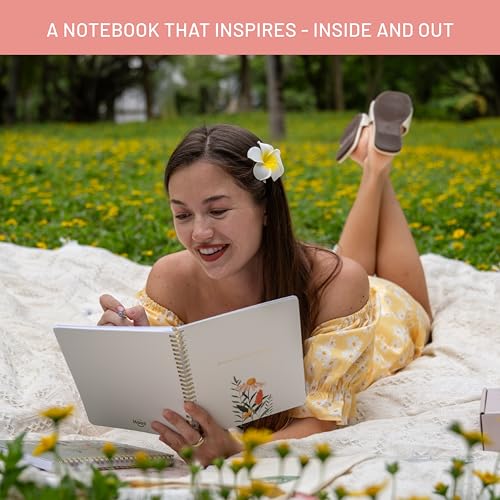 Happy Hoos® Aesthetic Spiral Notebook - 6.25" x 8.25" College Ruled Journal Notebook - Hard Cover Writing Journal for Work, School, Travel, More - Floral Notebook 8 Seasonal Designs (Joyful Journey) - color: Joyful Journey