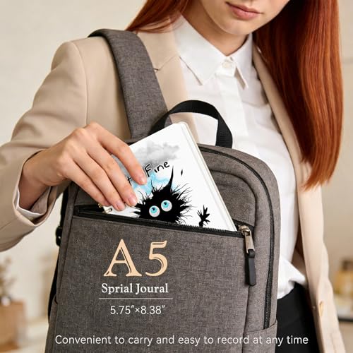 Lined Spiral Journal Notebook for Work A5, 160 Pages, Explosive Cat - color: Explosive Cat