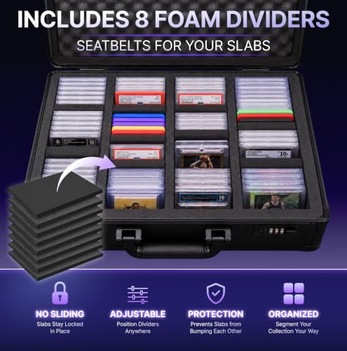Universal Trading Card Storage Box, 4 Row Carbon Graded Card Case Slab Case - color: Carbon Fiber, size: 4 Row