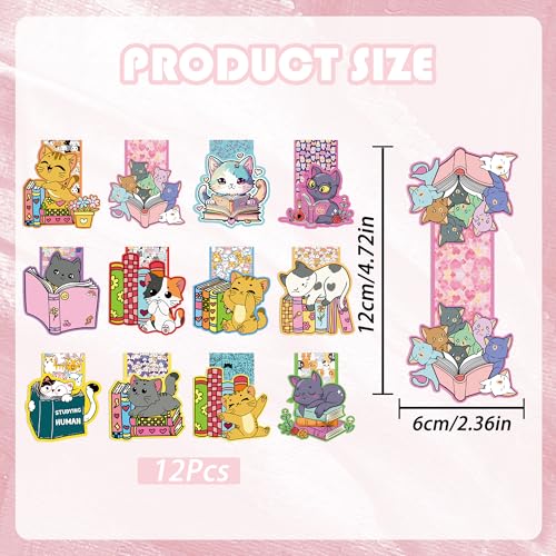 Cat Magnetic Bookmarks, Kawaii Book Markers for Women Book Lovers - style: Cute Cat