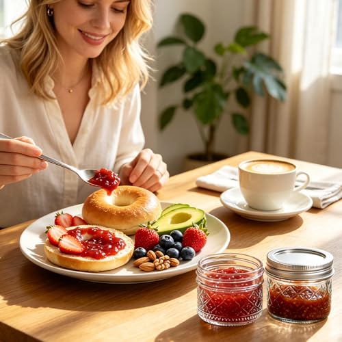STARSIDE 4oz Mini Glass Mason Jars 12-Pack with Airtight Split Lids - color: Clear06-4oz