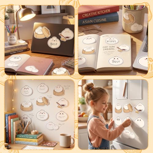 CJiangpo 30 Pcs Dumplings Sticky Note Little Dumpling Self Sticky Notepad - color: Dumplings