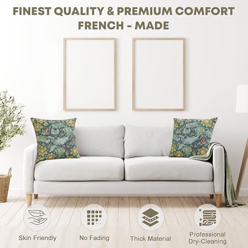 William Morris Arabesques Orange Tree Blue Tapestry Pillow Cover 19 x 19 in - color: Arabesques W/Orange Tree Blue, size: 19" x 19" (Pack of 1)