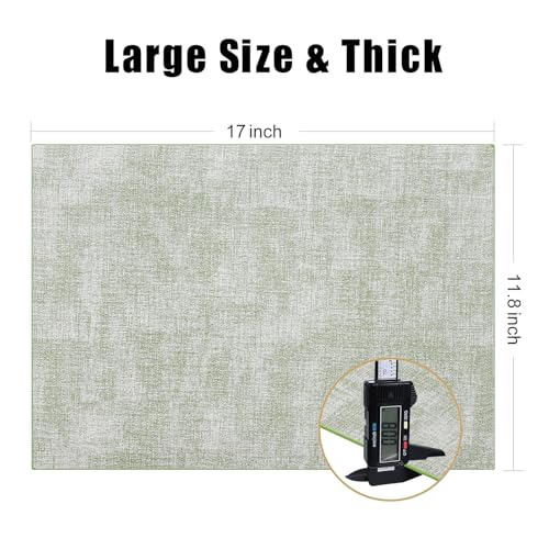 Homaxy PU Faux Leather Placemats for Dining Table, Set of 6, Grass Green - color: Grass Green