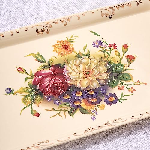 YOLIFE Ceramic Serving Tray, Flowering Shrubs 13.5 x 7.5 inch - color: Flowering Shrubs