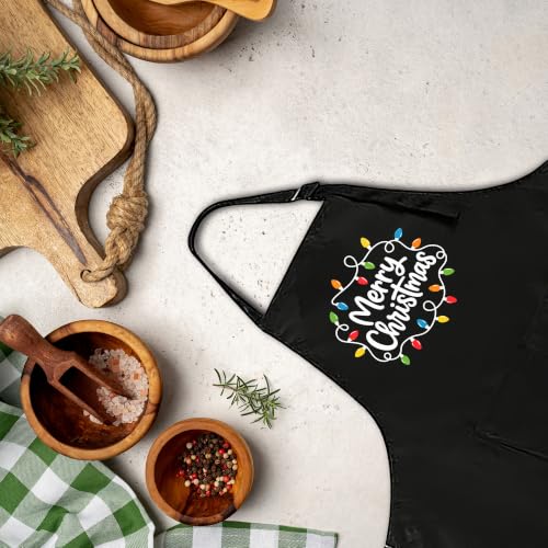 Funny Apron for Men Women,Humorous Kitchen Apron- Grilling Cooking BBQ Accessories, Gift for Dad Husband - color: Meey Christmas
