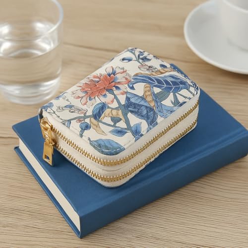 Chinese Style Mini Coin Purse - Elegant & Compact - Perfect for Travel, Daily Commute, and Home Use (blue) - color: blue