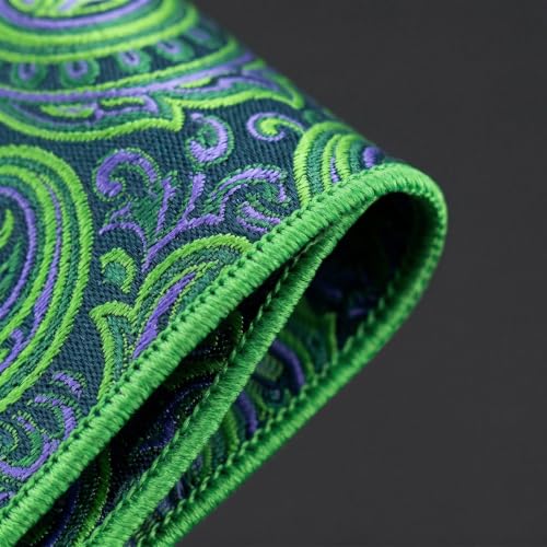 S&W SHLAX&WING Mens Pocket Square Paisley Multicolor Large for Business Wedding - color: Ah48