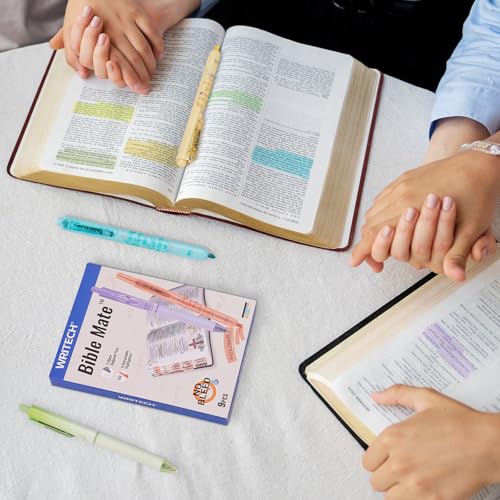 WRITECH Bible Mate Journaling Set: Highlighters & 0.7mm Ballpoint Pens 9ct - color: Multicolor-0.7mm