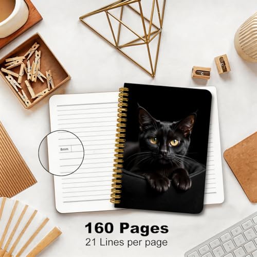 2 Pcs Cat A5 Spiral Notebook, Cute Cats College Ruled Spiral Notebook - color: Multicolour 0001