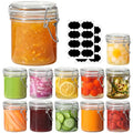 ComSaf Small 8 oz Glass Jars with Airtight Lids 12 Pack Jam Pantry - size: 8oz*12