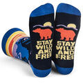 Lavley Women's Funny Socks Cute Novelty Gift for Women & Teens - color: Stay Wild and Free