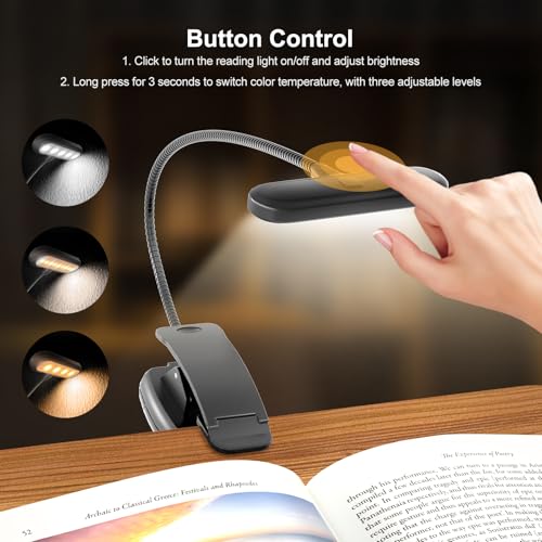 OPTIXCELL Book Stand with Light, Hands Free Book Holder, Gifts Book Lovers - style: Book Stand (Light)