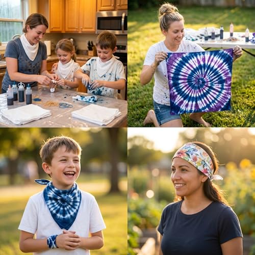 The Peacock Crew Premium Soft Cotton Bandanas Pack for Men and Women Paisley 22 x 22 inches - color: Pack of 10 Solid White