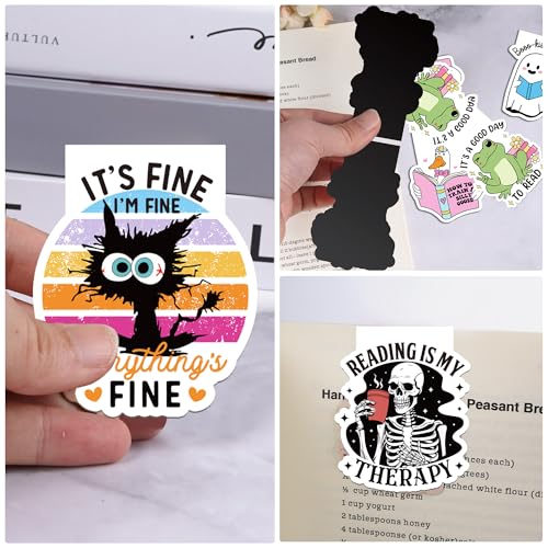 Funny Magnetic Bookmarks: 9 Pcs Booklovers Bookmark Clips, Fun Reading Book Mark for Reading Men Women, Halloween Birthday Gifts, Back to School Office Supplies