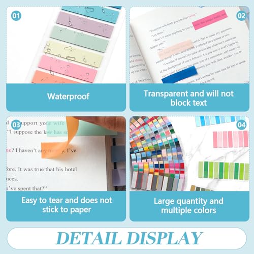 ReliThick 8000 Pcs Annotation Tabs, 40 Colors Writable Sticky Tabs for Book - color: Soft Pastels
