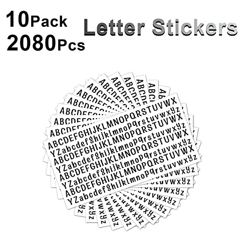 10 Sheet Small Letter Stickers, 1/2 Inch Self Adhesive Alphabet Stickers, Cute Vinyl Letter Stickers for Arts Crafts Outdoor Sign Poster Windows Doors Mailboxes Car Truck - Black - color: Black (0.5"), size: 0.5 Inch