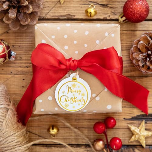 Gold Foil Christmas Ornament Roll Stickers Xmas Decor Gift Label Stickers - style: Gold Christmas