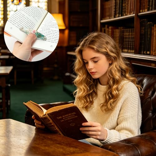 Book Page Holder, Dried Flower Resin Thumb Book Page Holder 2 Pieces Book Accessories Gifts for Book Lovers for Book Lovers Readers Teachers Students - color: Crescent: Yellow and Blue