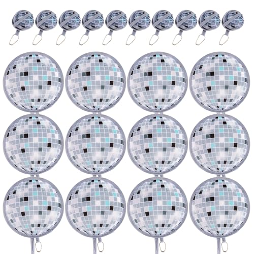 12Pcs Disco Round Foldable Hand Fan Japanese Foldable Fan Style Handheld Compact Cooling Fans,Round Folding Fan for Outdoor Games,Xmas Decoration,Festival,Party Favors,Travel,Events - color: Disco