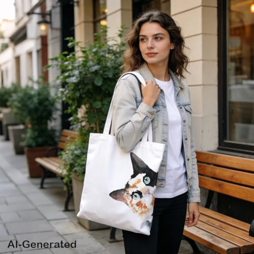 Funny Canvas Tote Bag, Reusable Shoulder Grocery Bag, Holiday Gift Bags for Friends, 13.7x15.7 inch - color: Style 03