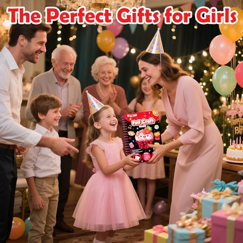 FUNNYB&G Foil Art Craft Kit for Kids, Sparkly Birthday Gift Toy for Girls - style: Food