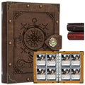 Trading Card Binder,4-Pocket Binder for Trading Cards Holds 240 Cards - color: 9-Compass-GrayBrown